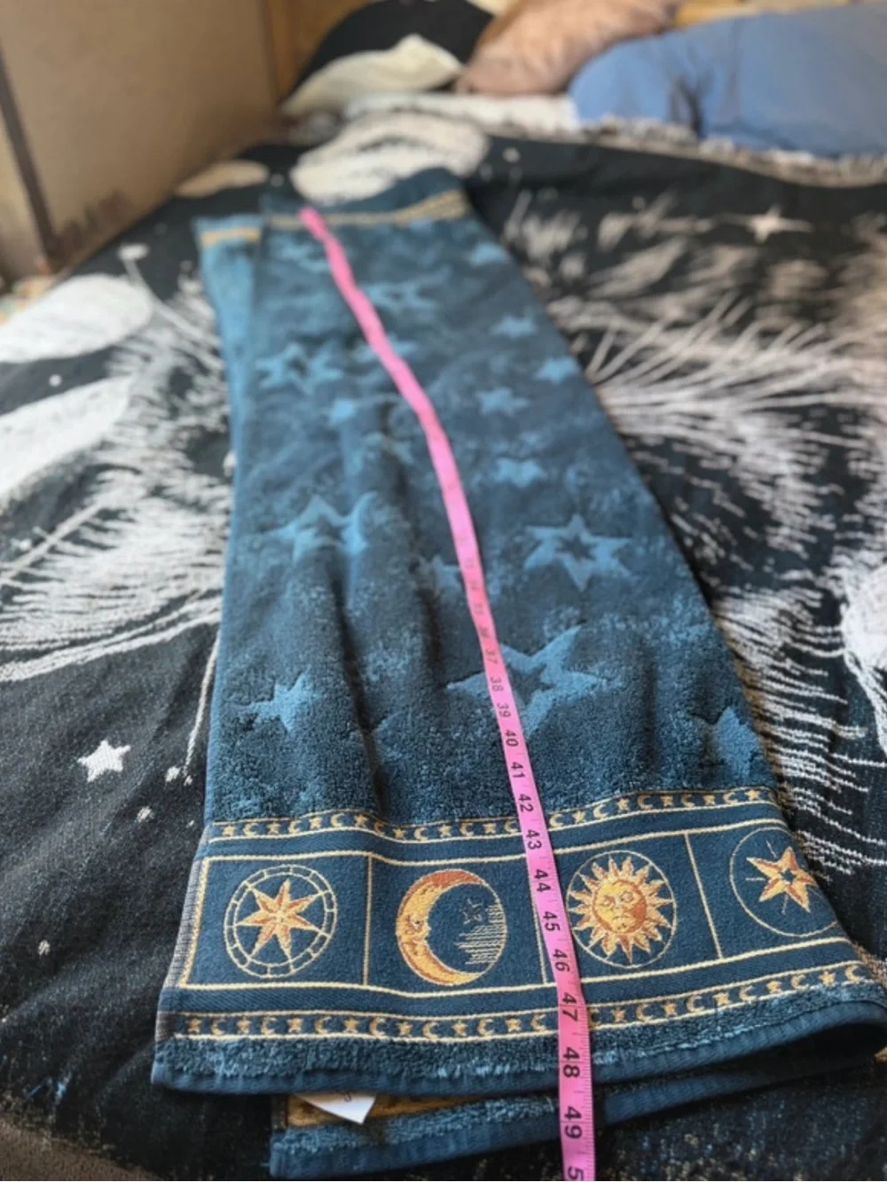 90s Celestial Springmaid Bath Towel & Rag set